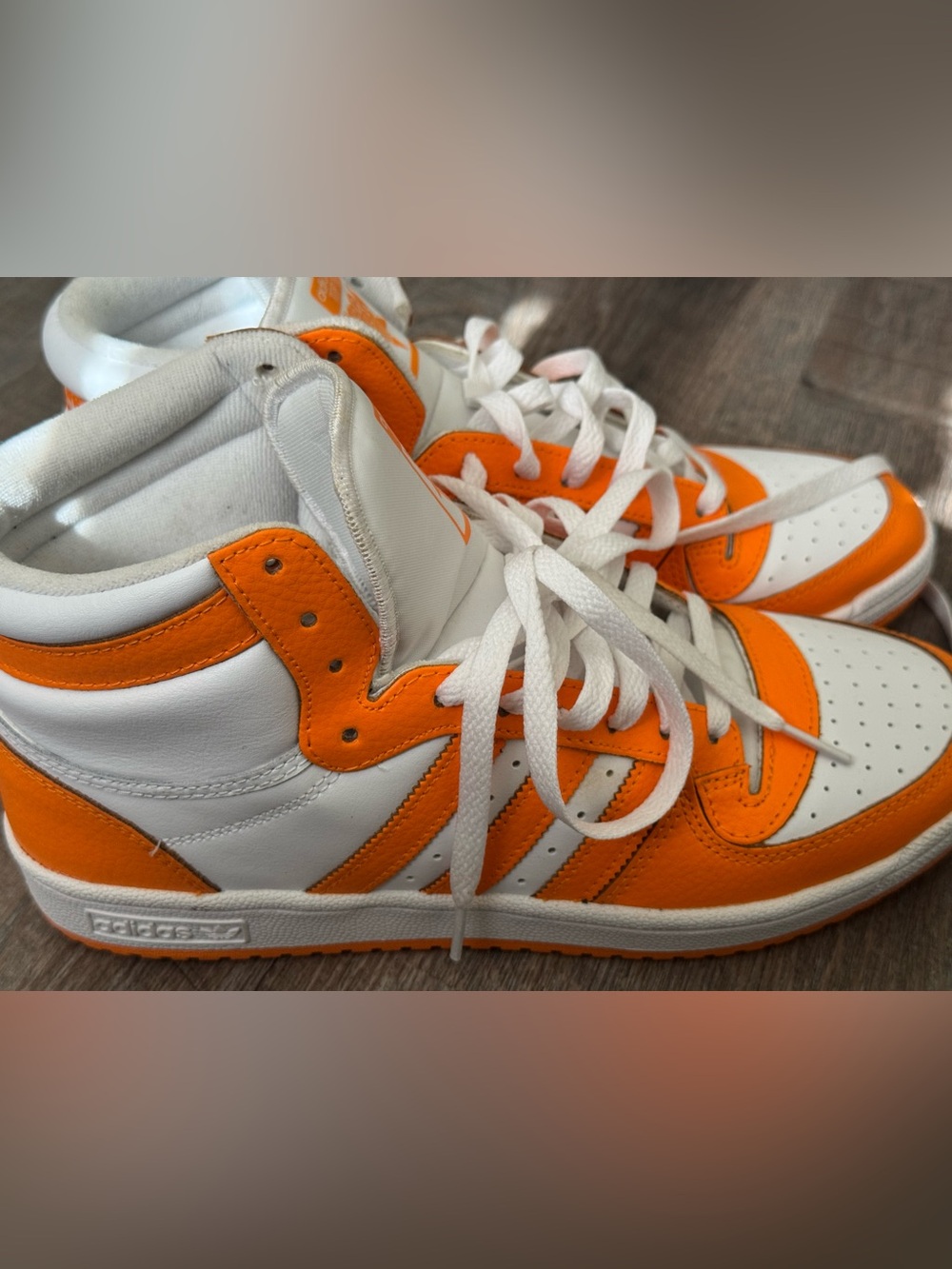 adidas Man’s High-Top Sneakers — White & Orange